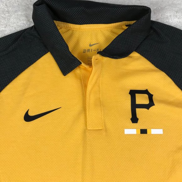 Nike Men's Pittsburgh Pirates MLB Yellow Legacy Raglan Polo N911-031N size S - Picture 4 of 8